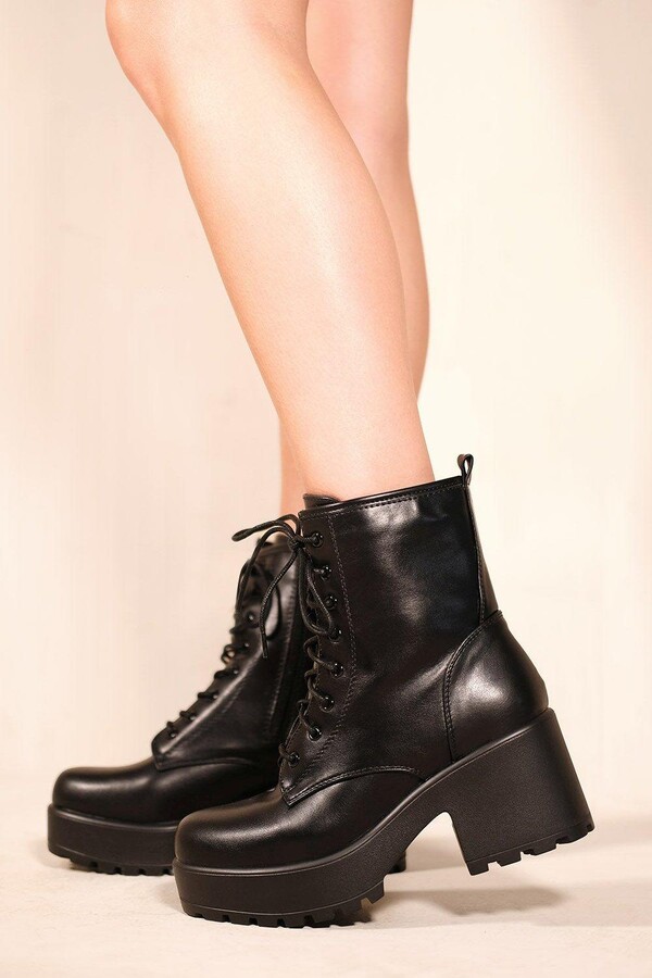 Chunky Lace Up Nasty Gal Chunky Boots Berta' Chunky Platform Block