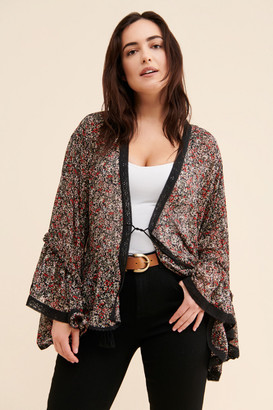 black sheer duster cardigan