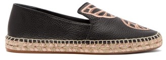 Sophia Webster Bibi Butterfly-embroidered Espadrille Loafers - Womens - Black Gold Sophia Webster Bibi Butterfly-embroidered Espadrille Loafers - Womens - Black Gold
