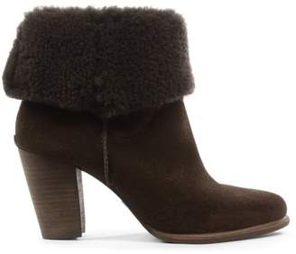 UGG Charlee Brown Suede Heeled Ankle Boots