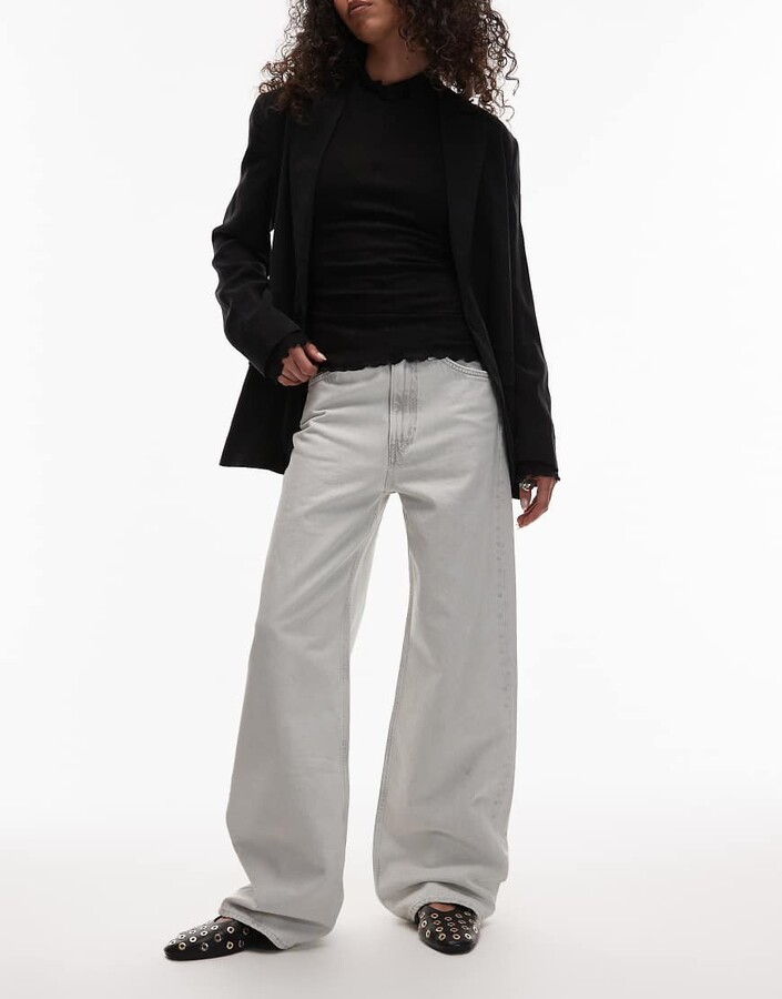 Arket Lupine high rise wide leg jeans in bleached off white