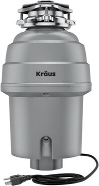 KRAUS Wasteguard High-Speed 3/4 HP Continuous Feed Ultra-Quiet Motor Garbage Disposal With Power Cord And Flange Included And Universal Mount, KWD210-