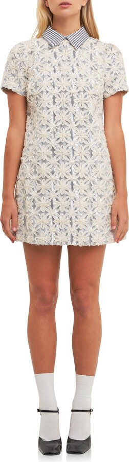 ENGLISH FACTORY Ribbon Embroidery Minidress