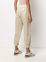 Thumbnail for your product : Brunello Cucinelli Metallic Cropped Track Pants