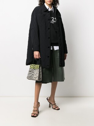 No.21 Quilted Mid-Length Coat
