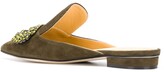 Thumbnail for your product : Giannico Daphne crystal flat mules