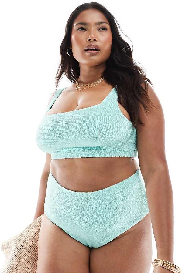 ASOS Curve ASOS DESIGN Curve v-underwired bikini top in emerald