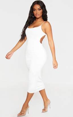 PrettyLittleThing Shape White Slinky Strappy Open Back Midi Dress