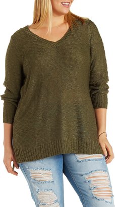 Charlotte Russe Plus Size V-Neck Pullover Sweater