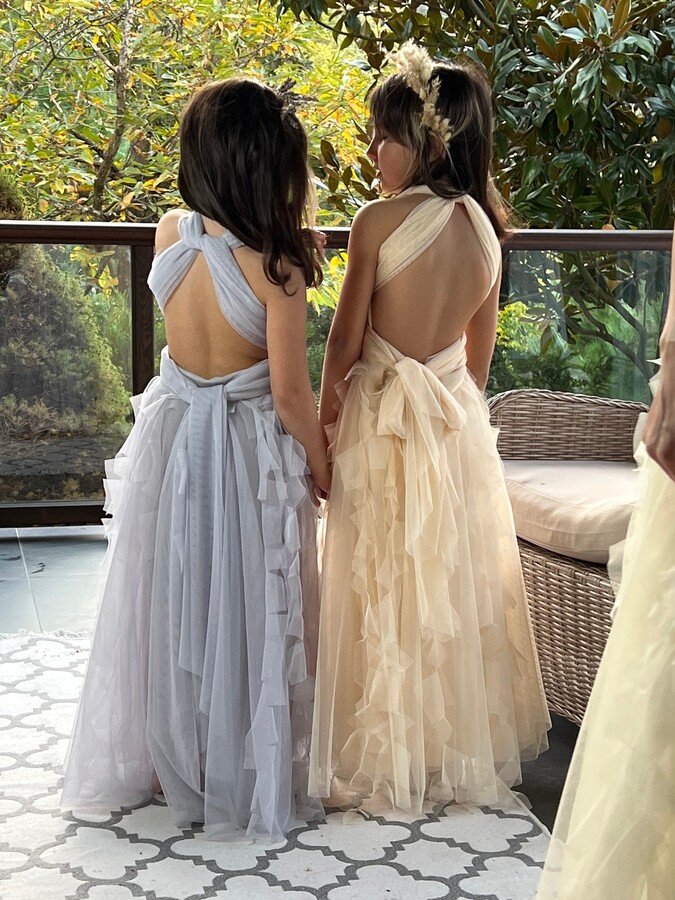 Freya Convertible Multi Wrap Junior Bridesmaid, Flowergirl, Bride Dress. Custom Color &