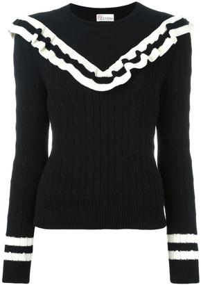 RED Valentino cable knit frill jumper