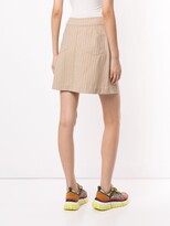 Thumbnail for your product : Chanel Pre Owned 2001 CC button charm stripe skirt