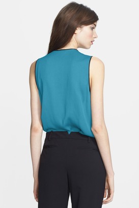 L'Agence Contrast Sleeveless Blouse