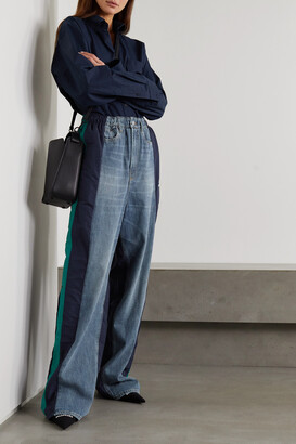 Balenciaga Shell-paneled High-rise Wide-leg Jeans