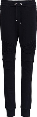 Balmain Black Cotton Joggers With Logo Print - ShopStyle Pants