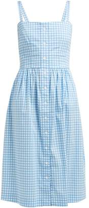 HVN Laura Gingham Cotton Midi Dress - Womens - Blue Multi