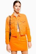 Thumbnail for your product : Topshop Womens Orange Fitted Denim Jacket - Orange