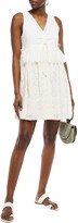 Thumbnail for your product : See by Chloe Gathered Broderie Anglaise Cotton-blend Mini Dress