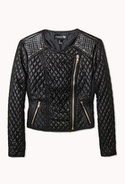 Thumbnail for your product : Forever 21 Street-Femme Quilted Moto Jacket
