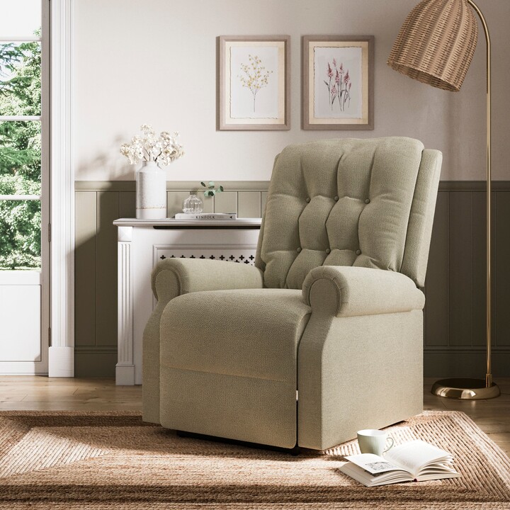 Dunelm Catherine Button Back Rise and Recline Chair, Tonal