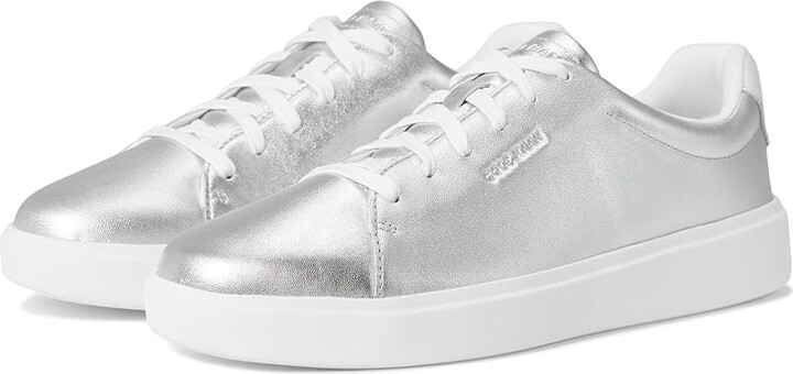Cole Haan Grand Crosscourt Traveler Sneakers Women's Shoes Silver/White : 7 B - Medium, Leather