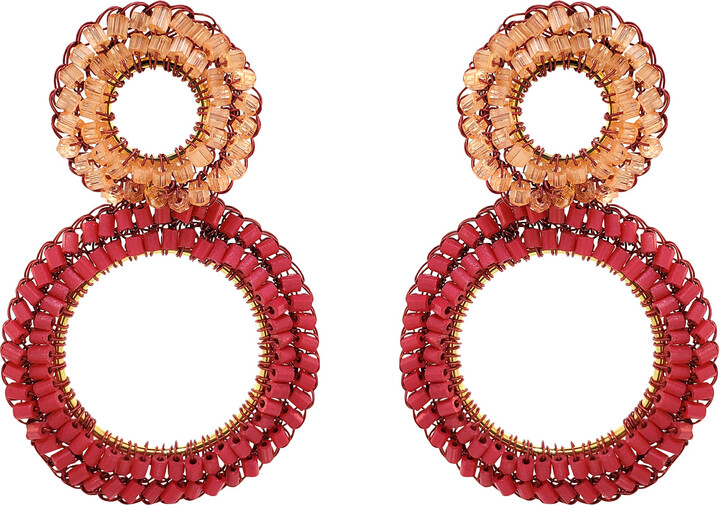 Lavish by Tricia Milaneze Neutrals / Orange Sunset Coral Mix Nyx Handmade Crochet Earrings