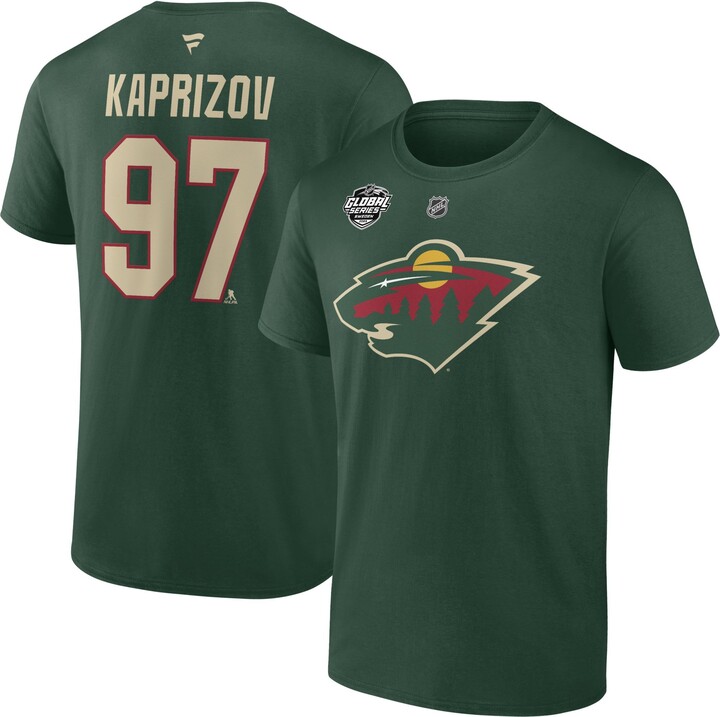 Fanatics NHL Adult Minnesota Wild Kirill Kaprizov #97 Green T-Shirt, Men's, Medium