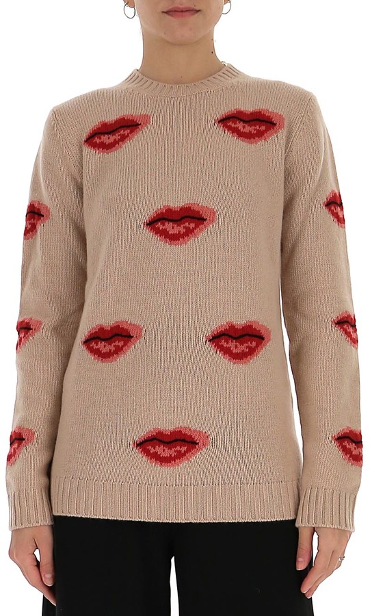 Prada Lips Jacquard Sweater - ShopStyle