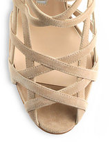 Thumbnail for your product : Manolo Blahnik Vagibu Suede Cage Sandals