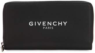 Givenchy Logo Zip Around Leather Wallet