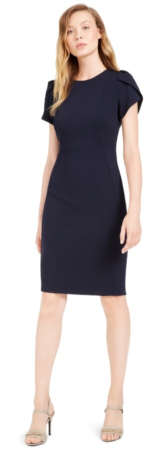 Calvin Klein Tulip-Sleeve Sheath Dress - ShopStyle