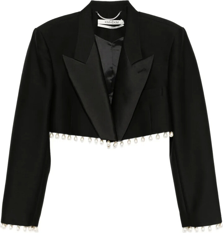 Kimhekim Pearl-Embellished Cropped Jacket