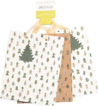 TJMAXX Set Of 3 Craft Tree Gift Bags