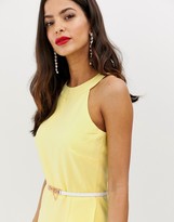 Thumbnail for your product : Paper Dolls belted halter neck frill midi dress