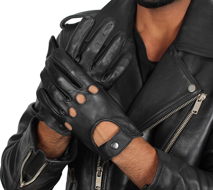 leather gloves biker