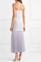Thumbnail for your product : Dion Lee Strapless Pleated Crepe Maxi Dress - Lilac