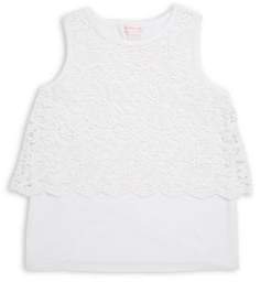 Design History Girl's Layered Lace Tank Top