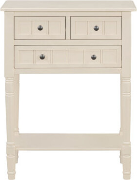 Charlton Home Narrow Console Table, Slim Sofa Table With Three Storage Drawers And Bottom Shelf (Light Blue)