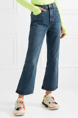 Proenza Schouler Pswl Cropped High-rise Flared Jeans - Blue