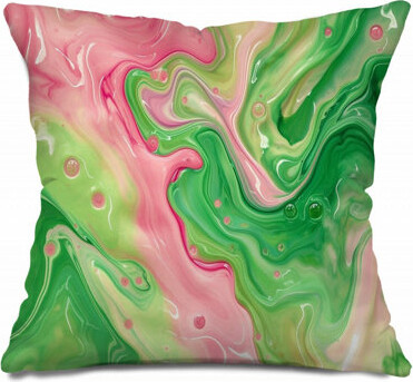 VisionDecor Marbling Throw Pillow, Art Cotton Twill Pillows