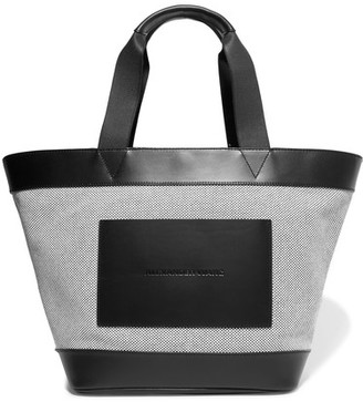 Alexander Wang Leather-trimmed Woven Canvas Tote - Gray