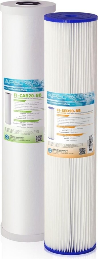Apec Water Systems Apec 20" Whole House Sediment Carbon Replacement filter set for CB2-sed-CAB20-bb