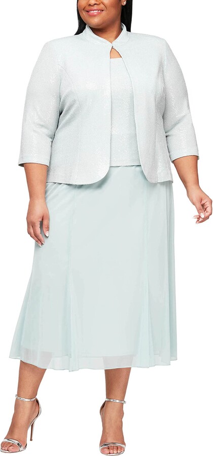 Alex Evenings Womens Plus-Size Lace Bolero Jacket Dress with Side Ruched Skirt