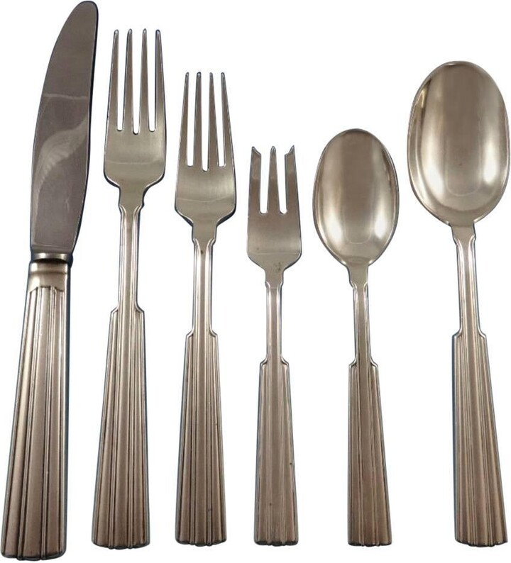 Orla Vagn Mogensen Else Marie By O Mogensen Danish Sterling Silver Flatware Set Hand-wrought 36 Pcs