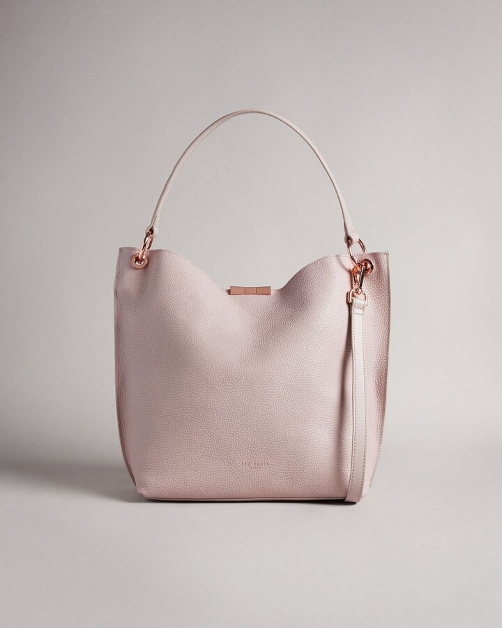 ted baker jessi pale pink concertina leather shoulder bolsa