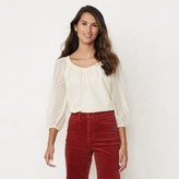 Thumbnail for your product : Lauren Conrad Women's Banded Neck Peasant Blouse