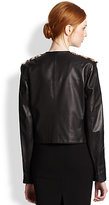 Thumbnail for your product : Alice + Olivia Trix Cropped Leather-Trimmed Fur Jacket