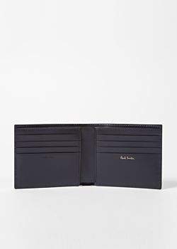 Paul Smith Men's Navy Leather Monogrammed Billfold Wallet