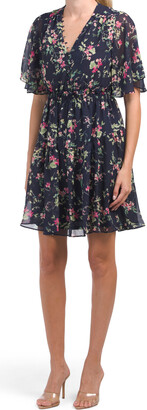 Taylor Ruffle Detail Floral Mini Dress