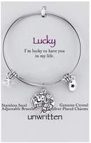 Thumbnail for your product : Unwritten Elephant Lucky Disc Bangle Bracelet in Stainless Steel and Silver-Plate